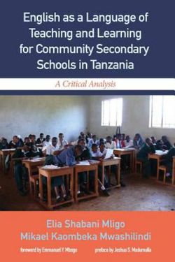 English As a Language of Teaching and Learning for Community Secondary Schools in Tanzania