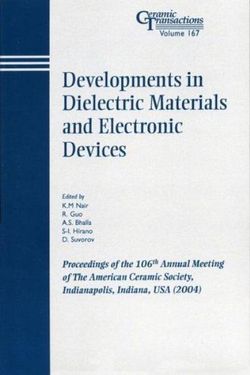 Developments in Dielectric Materials and Electronic Devices