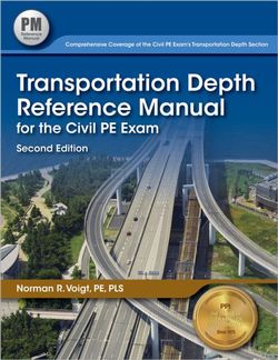 Transportation Depth Reference Manual for the Civil PE Exam