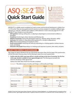 Ages & Stages Questionnaires (R): Social-Emotional (ASQ (R):SE-2): Quick Start Guide (English)