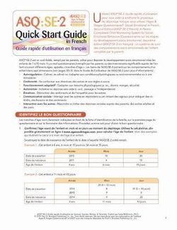 Ages & Stages Questionnaires (R): Social-Emotional (ASQ (R):SE-2): Quick Start Guide (French)