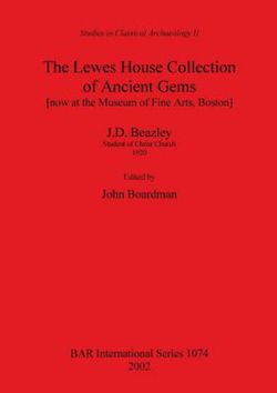 The the Lewes House Collection of Ancient Gems [now at the Museum of Fine Arts Boston] by J. D. Beazley Student of Christ Church 1920