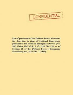 List of Personnel of the Irish Defence Forces Dismissed for Desertion During the Second World War