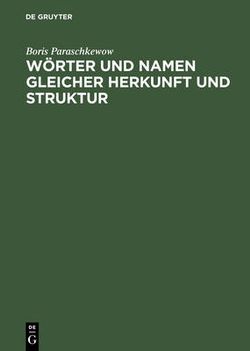 Wörter und Namen Gleicher Herkunft und Struktur