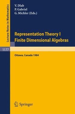 Representation Theory I. Proceedings of the Fourth International Conference on Representations of Algebras, held in Ottawa, Canada, August 16-25, 1984