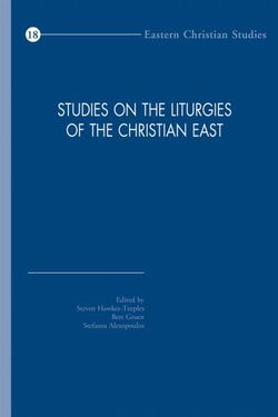 Studies on the Liturgies of the Christian East