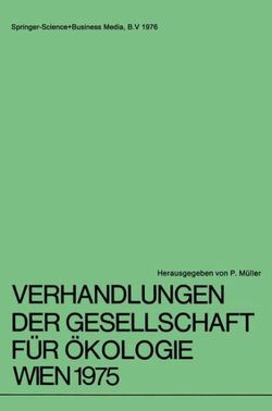 Verhandlungen der Gesellschaft Für Ökologie Wien 1975