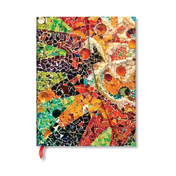 Gaudi's Sun (Gaudi's Mosaics) Midi Unlined Hardback Journal (Wrap Closure)