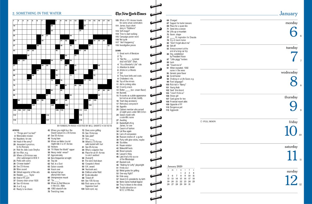 The New York Times Sunday Crossword Puzzles 2020 Weekly Planner Calendar | Angus &amp; Robertson