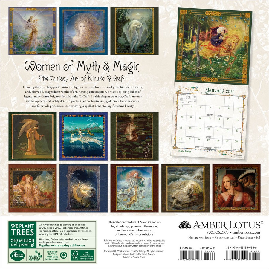 Women of Myth & Magic 2021 Wall Calendar Angus & Robertson